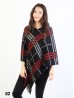 Plaid Poncho W/ Fringes